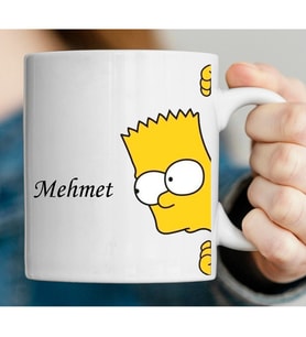 Kişiye Özel Simpsons Tasarımlı Beyaz Kupaa