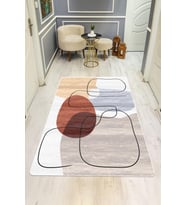 Modern Desenli Dijital Baskı Kaymaz Taban Halı H0294