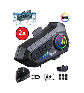 300 Mt Intercom 2 Eşleşmeli Kask Kulaklık Y-10PR Su Geçirmez Bluetooth Motosiklet Intercom Kulaklık