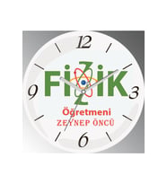 Kişiye Özel Fizik Öğretmeni Çap 30cm Sessiz Akar Bombeli Gerçek Cam Duvar Saati