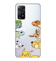 Redmi Note 11S - Note 11 Uyumlu Pokemon Tüm Karakterler Tasarımlı Şeffaf Telefon Kılıfı