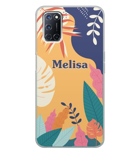 Oppo Tropic Flowers Tasarımlı Şeffaf Telefon Kılıfı