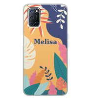 Oppo Tropic Flowers Tasarımlı Şeffaf Telefon Kılıfı