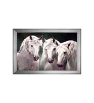 Hayvanlar Temalı Kanvas Tablo 50 x 70 cm Silver Çerçeve