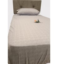 Çarşaf Fitted 90300 Tek  Yavruağzı renk Krem Keten Pamuk Kumaş Yastık Kılıf 