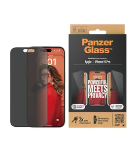 PanzerGlass iPhone 15 Pro UWF Hayalet Cam Ekran Koruyucu (Siyah)