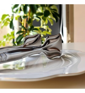 Hometarz İnox Metal Pasta Maşası Paslanmaz Çelik 21 CM (Gri)