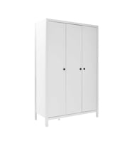 Adore Mobilya Rustik 3 Kapaklı Gardırop-Mat Beyaz 125x196x54 cm (GxYxD)