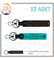Motor Tutkunlarına Özel, İsim Plaka ve B+ Kan Grubu Yazılı Özel x2 Anahtarlık, K Turkuaz-K Kahve-Ysl