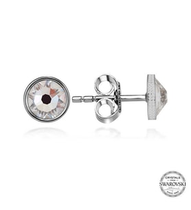 Swarovski Crystal Taşlı Gümüş  Çivili Kadın Küpe
