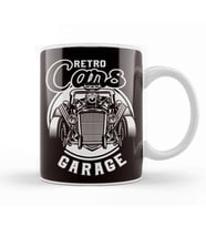 Retro Cars Garage Classic Old American Automobile Car Muscle-1 Kupa Bardak Porselen
