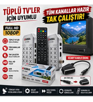 ABBA KF-2500 Full HD Mini Uydu Alıcısı Tüplü TV Uyumlu AV SCART Kablolu Tüm Kanallar Hazır Tak Çalıştır