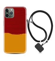 Apple iPhone 11 12 13 14 Pro Max Kılıf Boyun Askılı Silikon Sarı Kırmızı Boya 1708