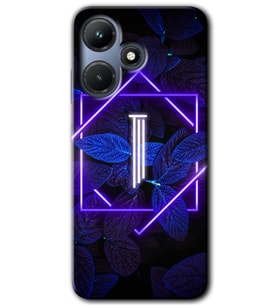 İnfinix Hot 30i Kılıf HD Desen Baskılı Kılıf - Dark Neon Yaprak I Harfi