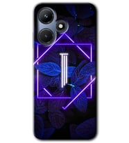 İnfinix Hot 30i Kılıf HD Desen Baskılı Kılıf - Dark Neon Yaprak I Harfi