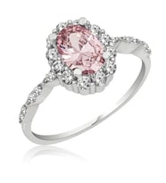 Pembe Zirkon Taşlı 925 Ayar Gümüş Kadın Yüzük