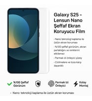 Galaxy Uyumlu S25 Lensun Nano Şeffaf Ekran Koruyucu