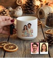 Kişiye Özel Karikatür Yemek Yapan Romantik Çift T Kupa Sevgililer Günü Hediyesi