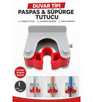 Yapışkanlı Duvar Tipi Mop Tutucu Fırça Süpürge Organizer