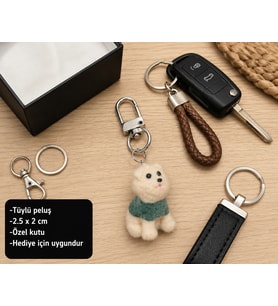 Sevimli Peluş Köpek Charm Anahtarlık Hediye Aksesuar Çanta ve Anahtar Süsü