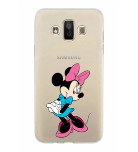 Samsung Galaxy J7 Duo Kapak Minnie Mouse Tasarımlı Şeffaf Silikon Kılıf