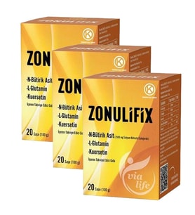 Zonulifix N-Bütirik Asit, L-Glutamin, Kuersetin 20 Şase - 3'lü