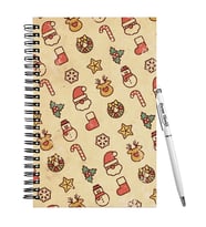 Yılbaşı İçin Kişiye Özel  Ahşap Defter Kalem Hediye Seti HC15