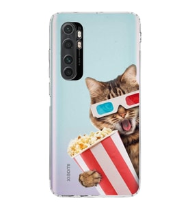 PrintiFy Xiaomi Mi Note 10 Lite ile Uyumlu Kedi 1 Kamera Korumalı Şeffaf Kılıf