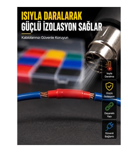 Mey İthalat® 560 Makaron Seti Elektrik ve Elektronik Kablo İzolasyon Tamir Seti