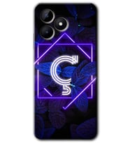 Realme C53 Kılıf HD Desen Baskılı Kılıf - Dark Neon Yaprak Ç Harfi