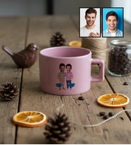 Kişiye Özel Karikatürlü Kankaya Erkek Kardeşe Abiye Hediye Lüks Pastel Fincan Doğum Günü Hediyesi