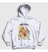 Presmono Unisex Beyaz Promise Anime Avatar The Last Airbender Kapüşonlu Sweatshirt 262557tt
