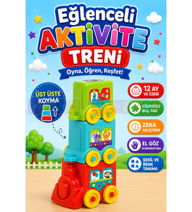 Eğlenceli Aktivite Treni - Üst Üste Dizmece - Bebek Oyuncağı - Tren Oyuncakları
