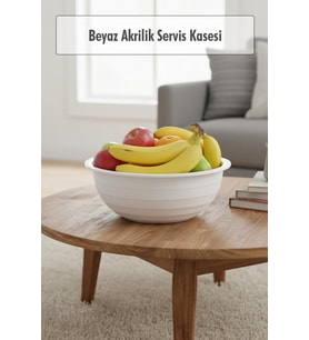 2,5 Lt Beyaz Akrilik Servis Kasesi & Karıştırma Kabı