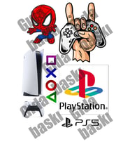 Yenilebilir Şeker Kağıt Play Station Oyuncu Temalı Pasta Süsleme
