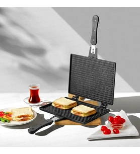 Nehir Lüks Siyah Alüminyum Döküm Küçük Tost Tavası