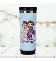 Kişiye Özel Aşk Bize Benzer Karikatürlü Termos Bardak