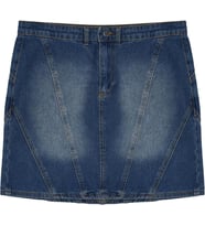Moda Büyük Beden Regular Düz Desen Günlük Mini Boy Denim Büyük Beden Etek