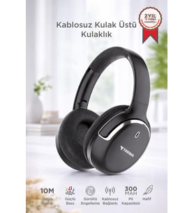 Bluetooth Kulaklık Kulak Üstü Kablosuz Kulaklık HD60 Siyah