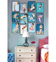 Duvar tabloları, Pop Art Kızları, Parçalı Mdf Tablo, Pop Art 12 Parça Tablo, Mutfak Mdf Tablo