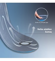 BG186  Yumuşak Memory Foam, Hafızalı Darbe Emici, Ortopedik Konfor, Sneaker İçin İç Tabanlık (Gri)