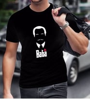 BK Home Godfather Baba Tasarımlı Siyah T-Shirt-12
