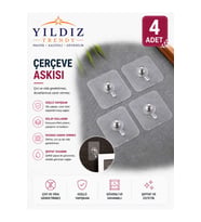 Yapışkanlı Şeffaf Duvar Askısı 4’lü Kanca
