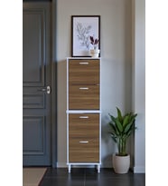 Eliusta Elenio 52 cm Genişlik Ceviz Renk Ayaklı 4 Kapaklı Ayakkabılık 52x168x26 cm Ayakkabılık