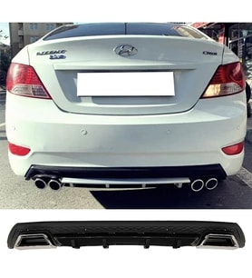 Hyundai Accent Blue Siyah Difüzör Çiftli Kare Egzoz Görünümlü D Tip Difizör