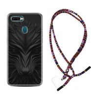 Oppo A5S A15 A16 A54 A55 A73 A74 Kılıf Boyun Asklı Rasta Silikon Black Fox 1325