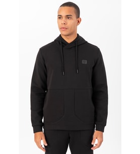 Maraton Regular Erkek Kapüşonlu Siyah Sweatshirt