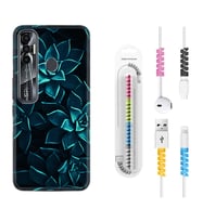 Tecno Spark 6 6 Go 8C 8 Pro 7 7 Pro Kılıf Kablo Koruma Spiral Silikon Mistik Çiçekler 1650