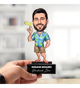 Kişiye Özel Keyfi Yerinde Erkek Karikatürlü Biblo