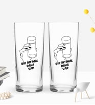 BK Gift DTF Eğlenceli Rakı Tasarımlı İkili Rakı Bardağı Seti-1, Arkadaşa Hediye, Sevgiliye Hediye
